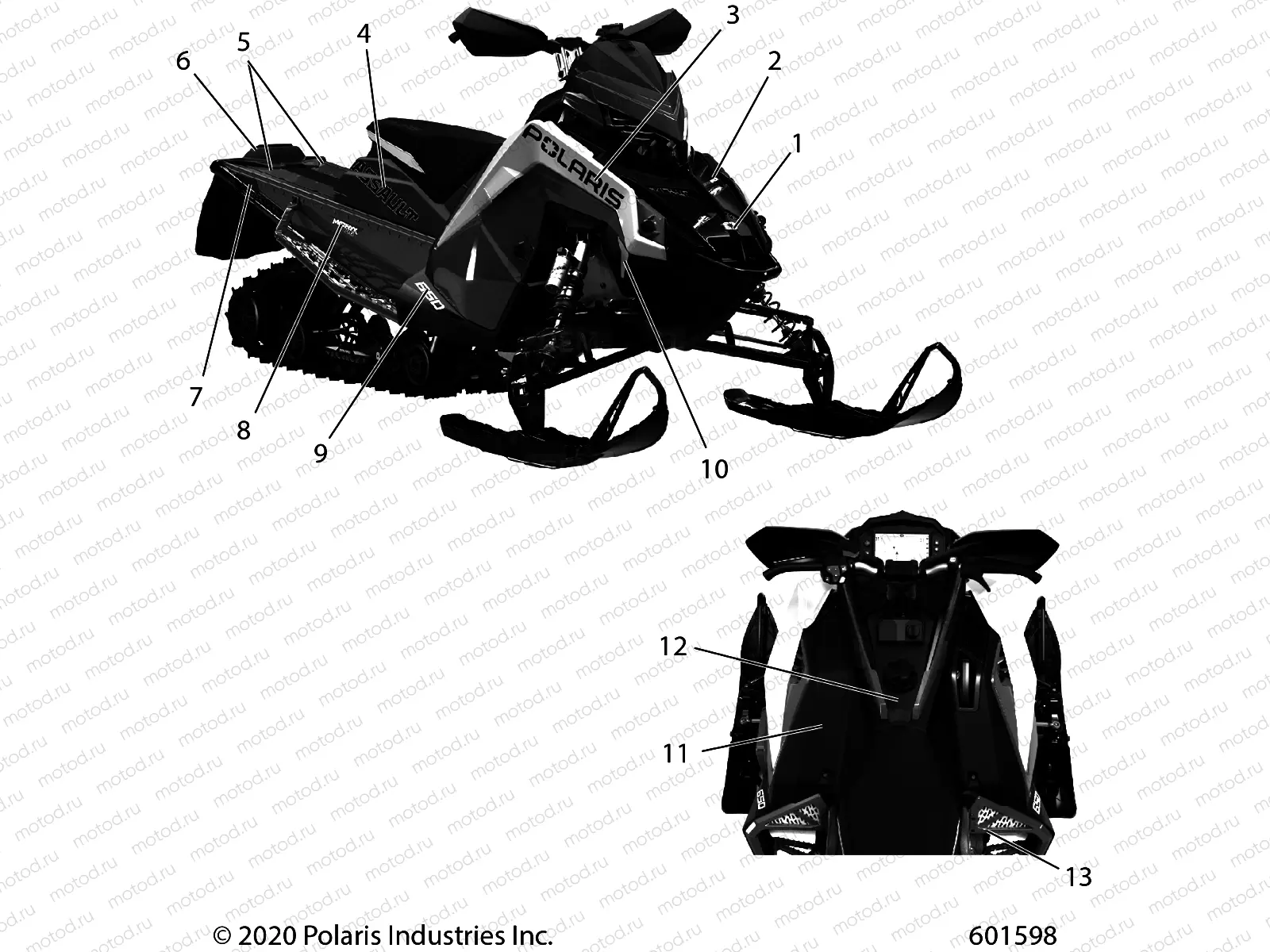 BODY | BODY, DECAL, BLACK SIDE PANEL W/STEALTH GRAY ACCENT - S21TLC8RS/RE (601598)