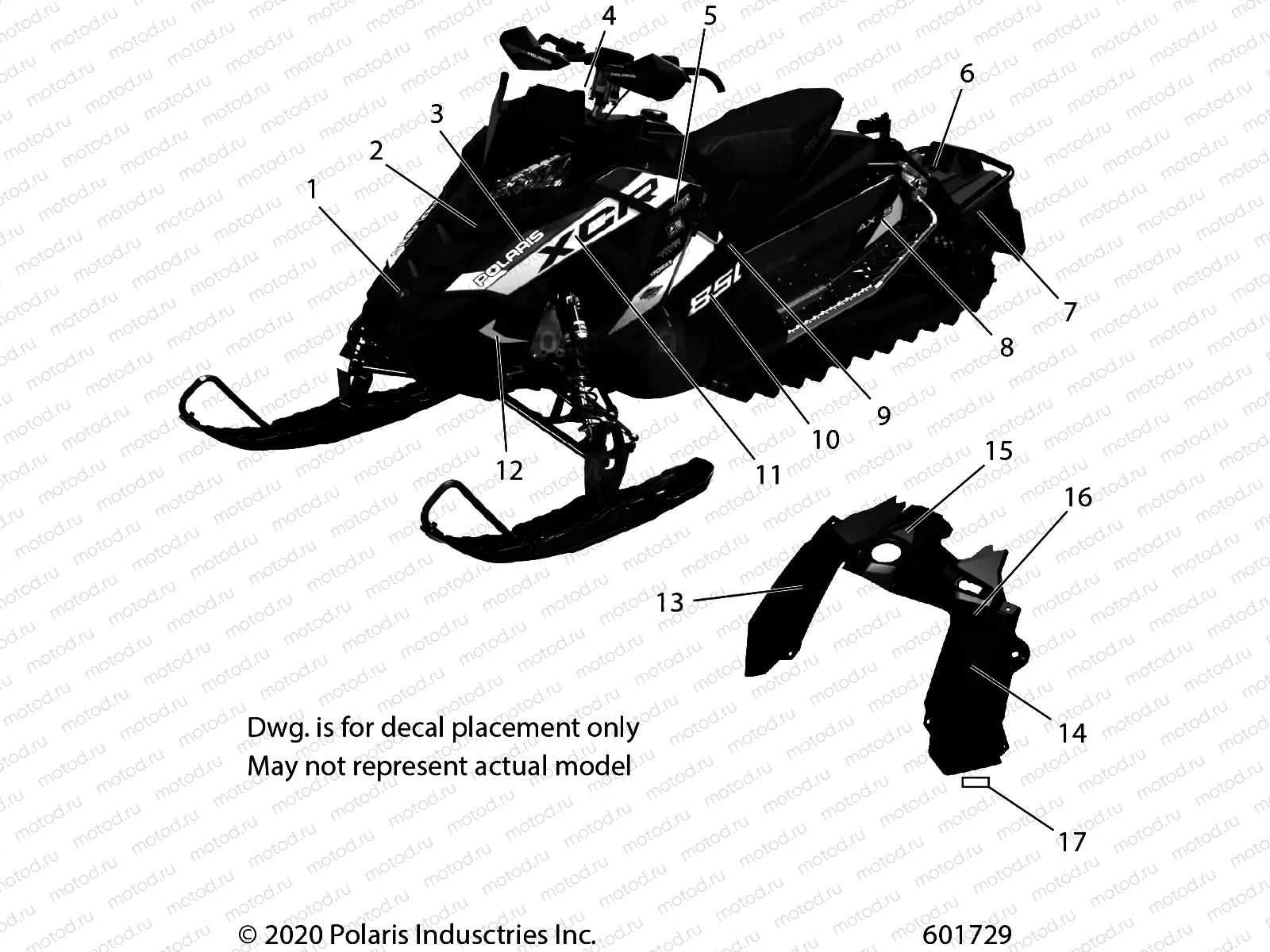 BODY | BODY, DECAL, POLARIS BLUE SIDE PANEL W/BLK ACCENT MODEL - S21DDL8RS (601331)