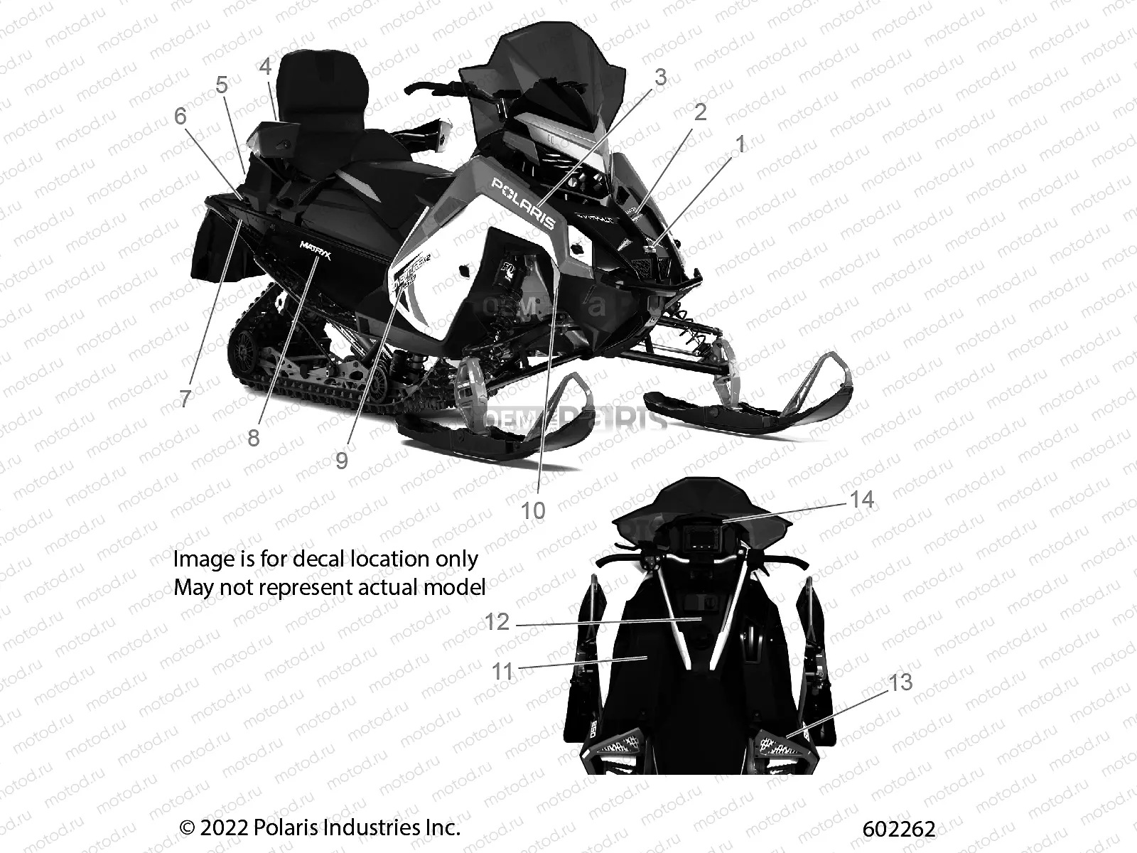 BODY | BODY, DECAL, POLARIS BLUE SIDE PANEL W/WHITE ACCENT - S23TDH6RS (602262)
