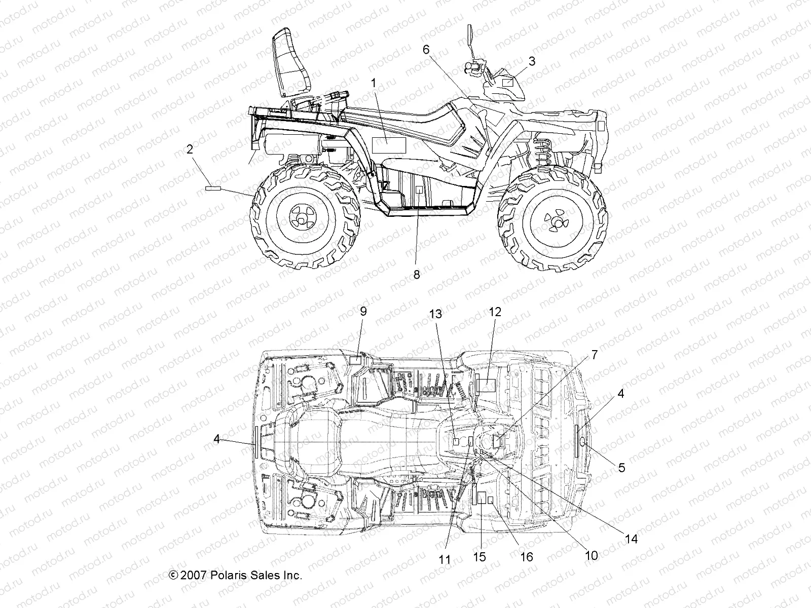 BODY | BODY, DECALS - A08DN50EA (49ATVDECAL08SPTRG500QD)