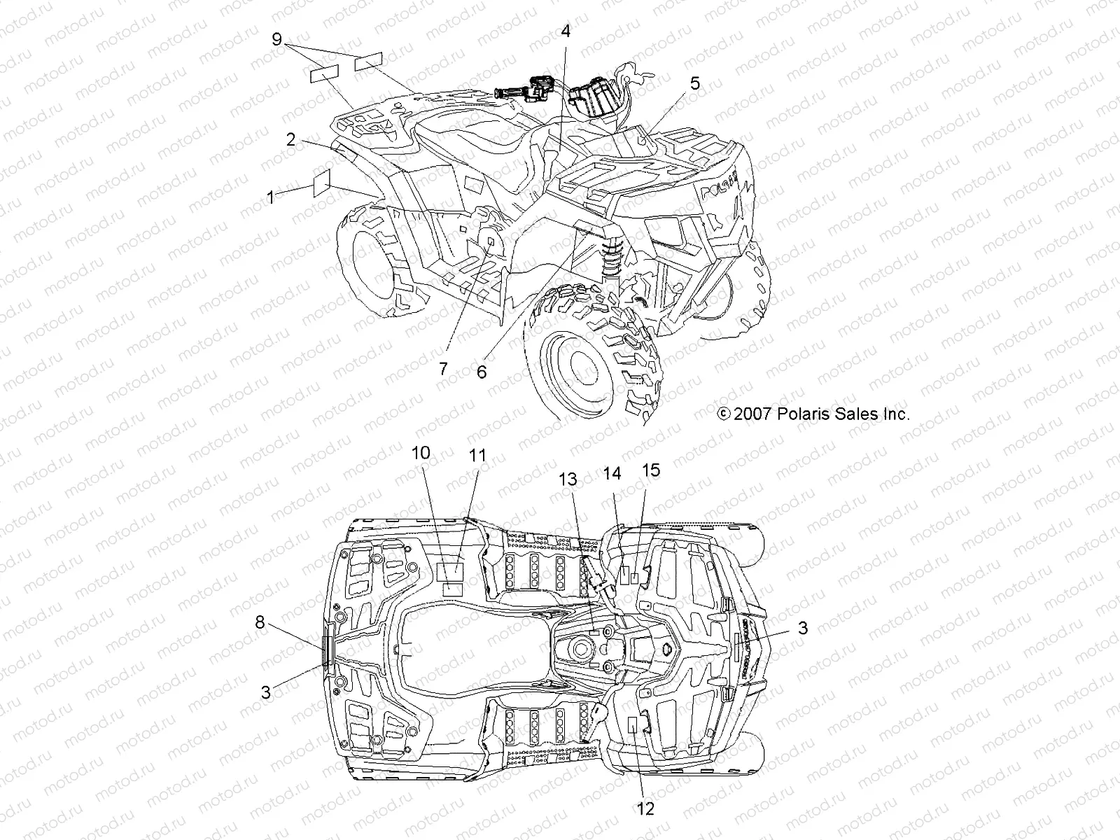 BODY | BODY, DECALS - A08LB27AA (49ATVDECAL08HAWKINTL)