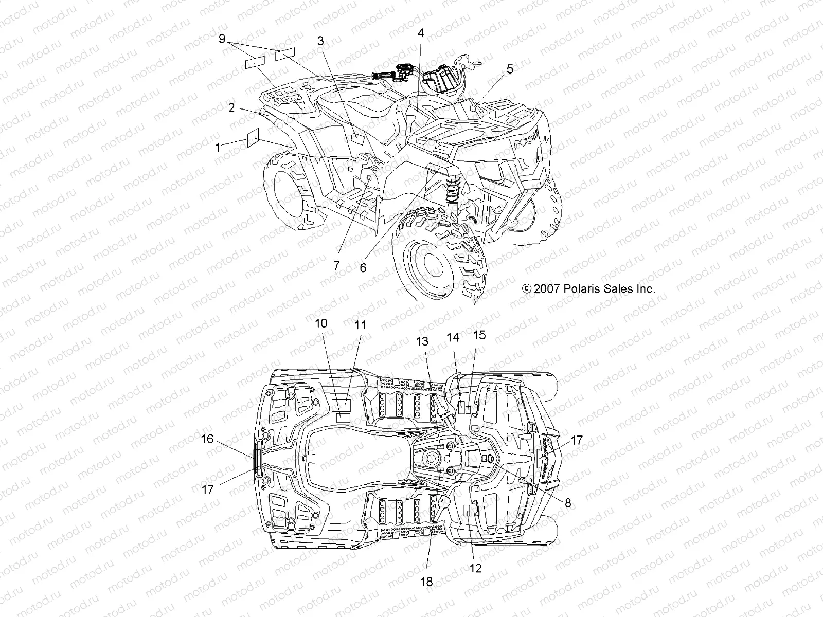 BODY | BODY, DECALS - A08LH46AQ/AX/AZ (49ATVDECAL08SP400)