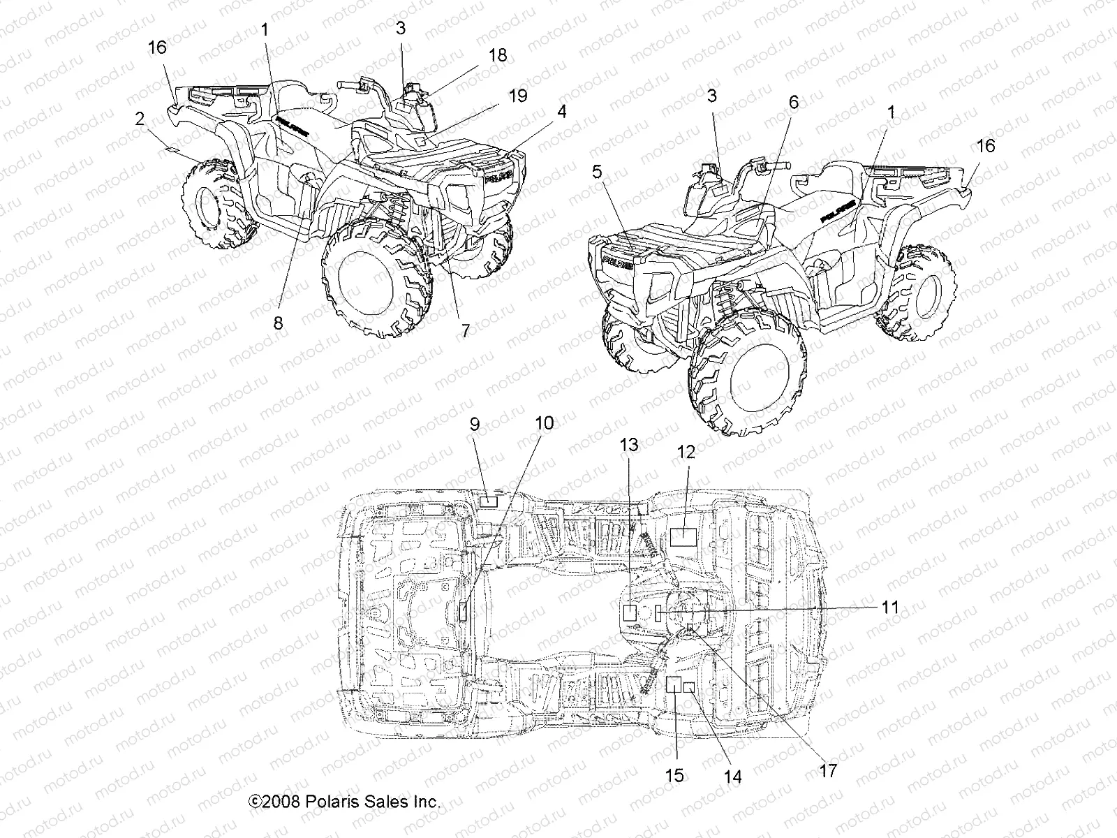 BODY | BODY, DECALS - A08TN50AT/AX/AZ (49ATVDECAL08SPX25)