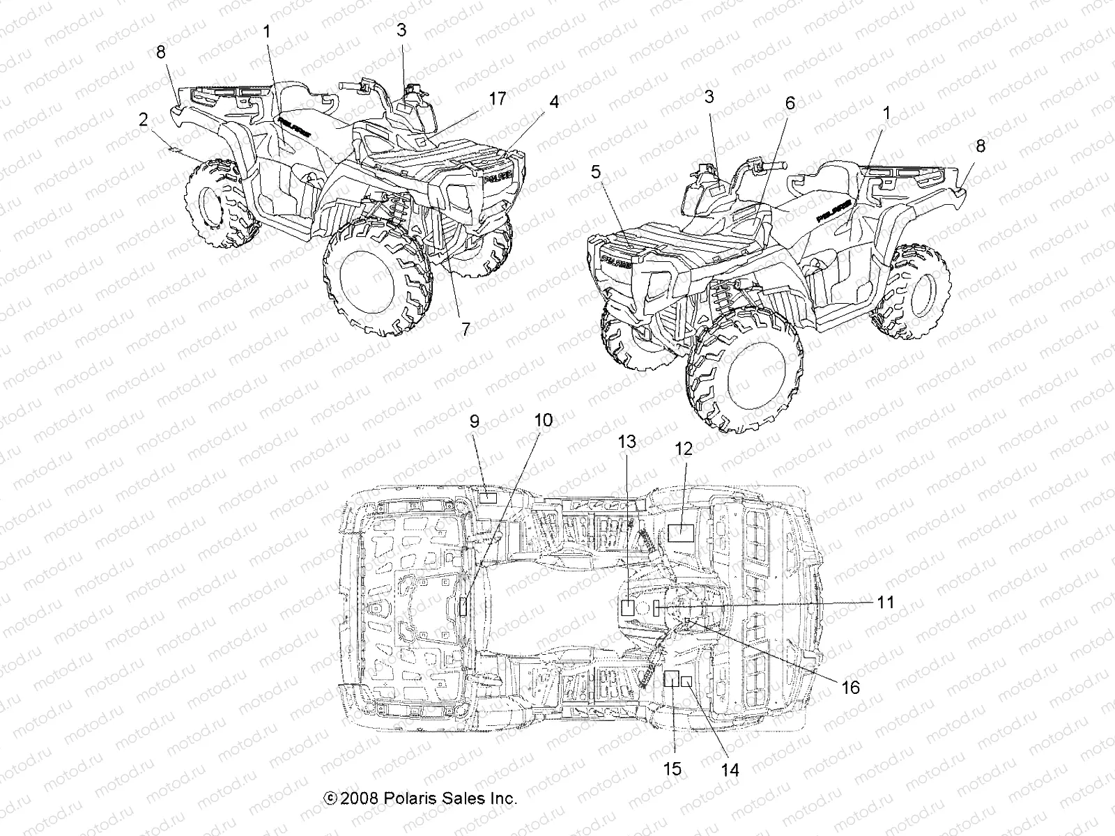 BODY | BODY, DECALS - A08TN76AA/AQ (49ATVDECAL08SPX28)