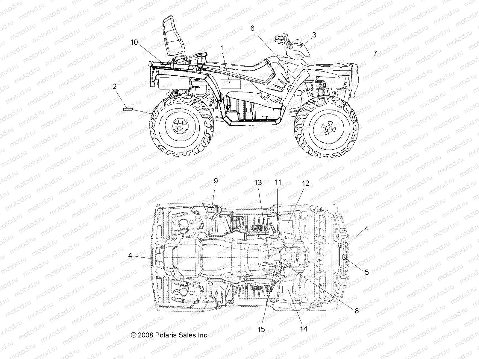 BODY | BODY, DECALS - A09DN50AB/AZ (49ATVDECAL09SPTRG500)