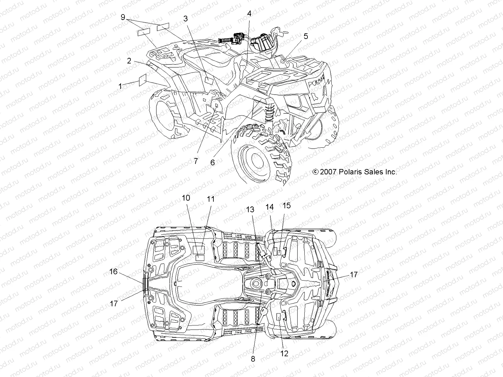 BODY | BODY, DECALS - A09LH27AX/AZ (49ATVDECAL08SP300)