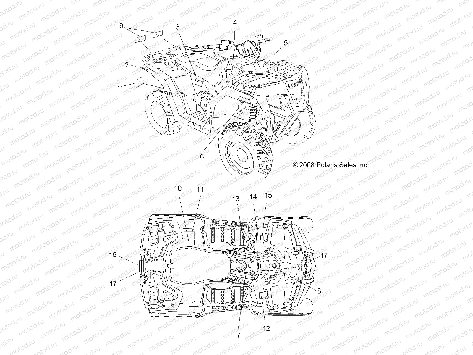 BODY | BODY, DECALS - A09LH46AQ/AX/AZ (49ATVDECAL09SP400)