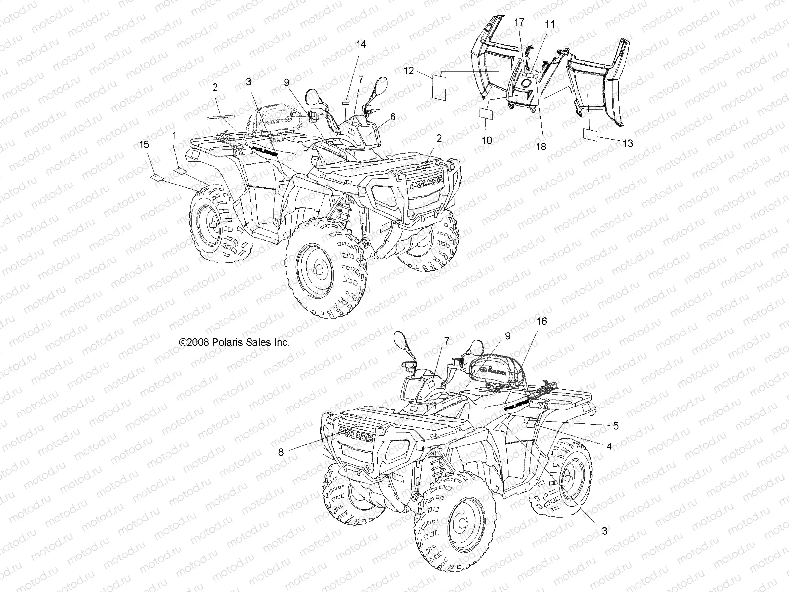 BODY | BODY, DECALS - A09MN50ET (49ATVDECAL09SP500TR)