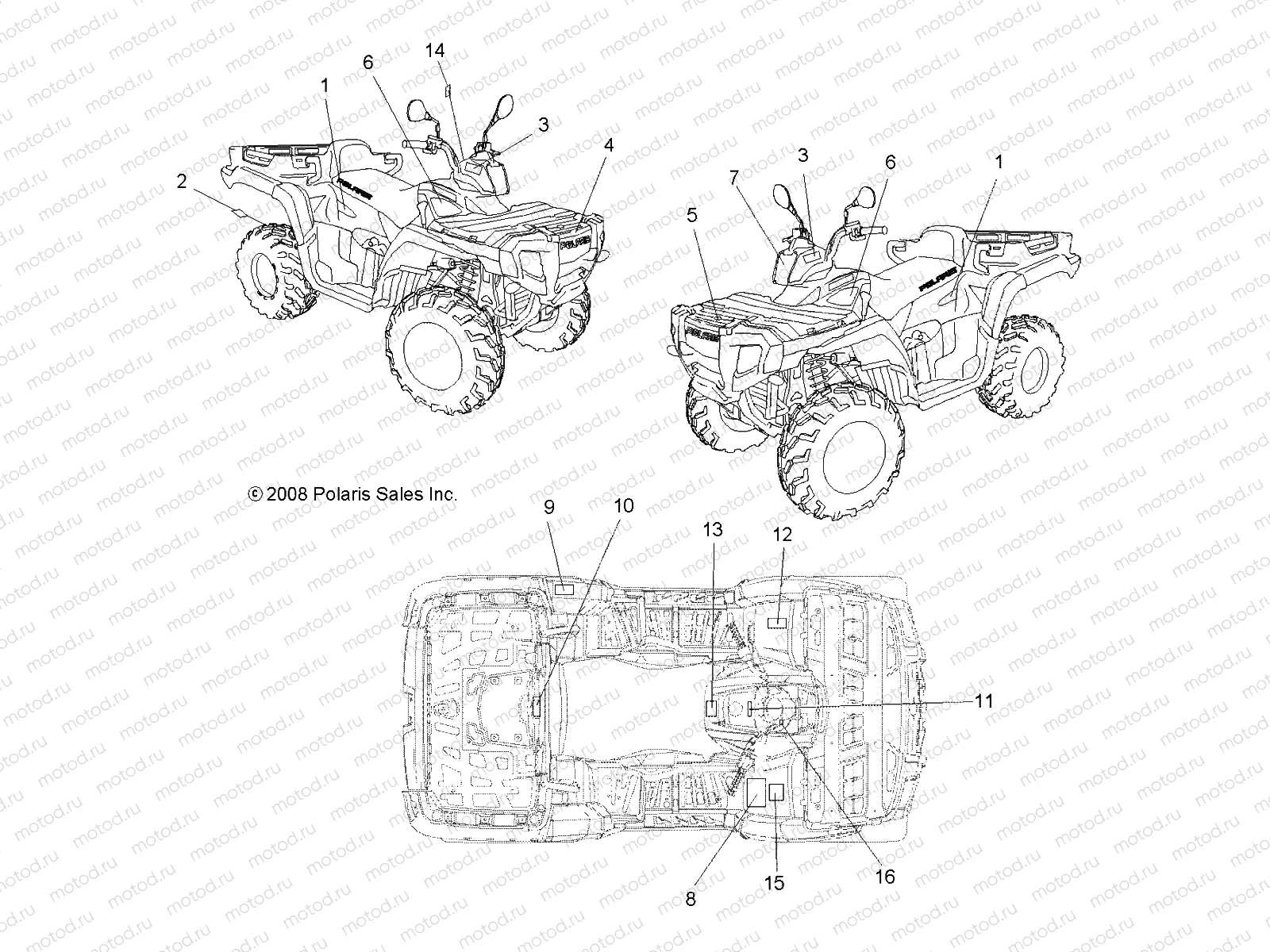 BODY | BODY, DECALS - A09TN50EA (49ATVDECAL09SPX2500QD)