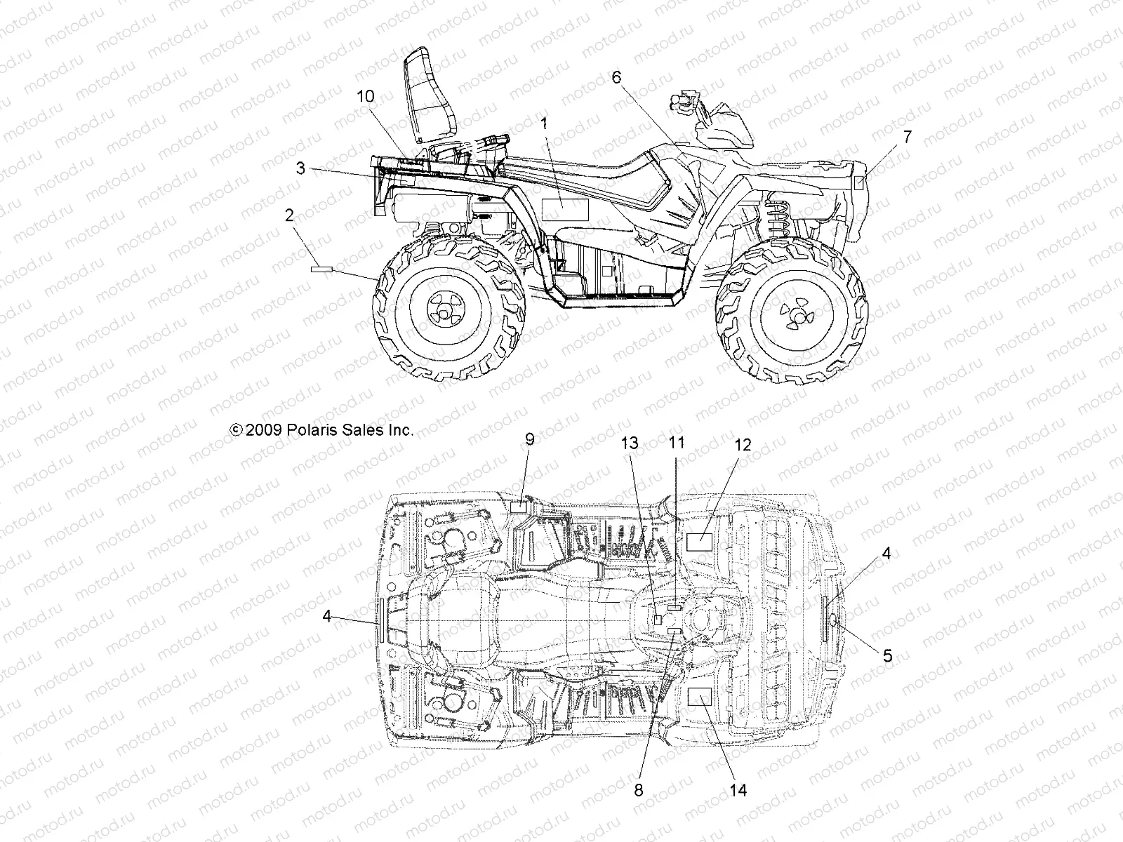 BODY | BODY, DECALS - A10DH50AX/AZ (49ATVDECAL10SP500TRG)