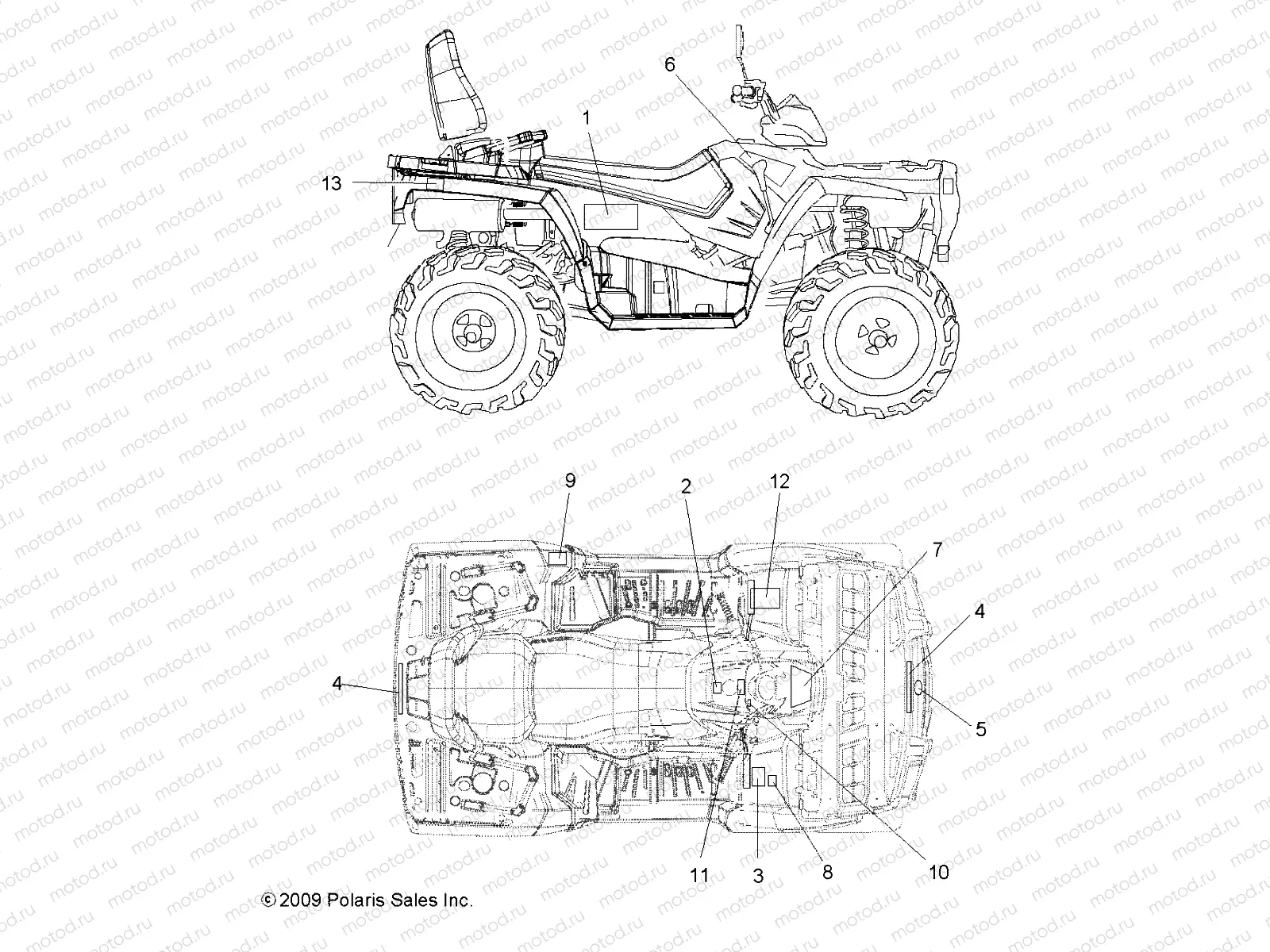 BODY | BODY, DECALS - A10DH50FX (49ATVDECAL10SP500TRGI)