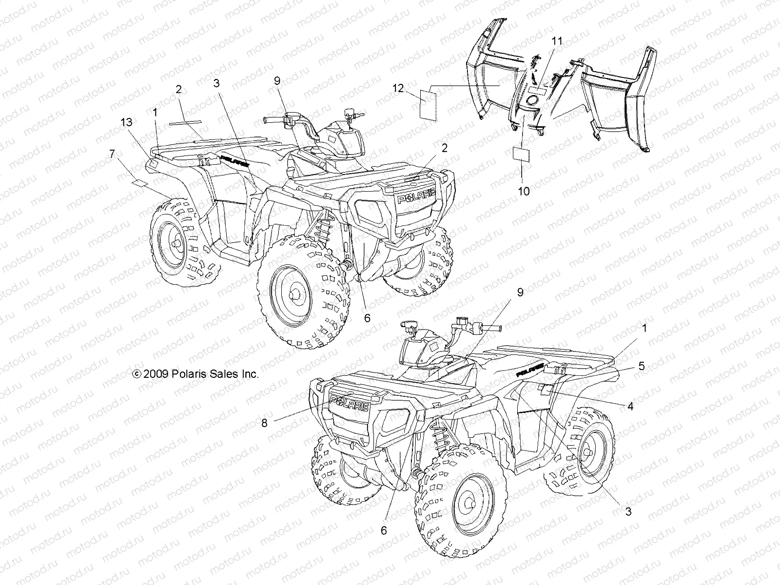 BODY | BODY, DECALS - A10MH50AJ/AX/AZ (49ATVDECAL10SP500)