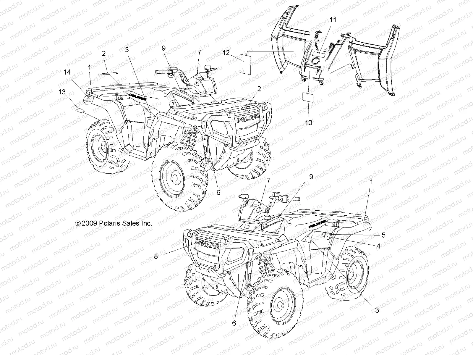 BODY | BODY, DECALS - A10MH76AJ/MN76AX/AZ (49ATVDECAL10SP800)
