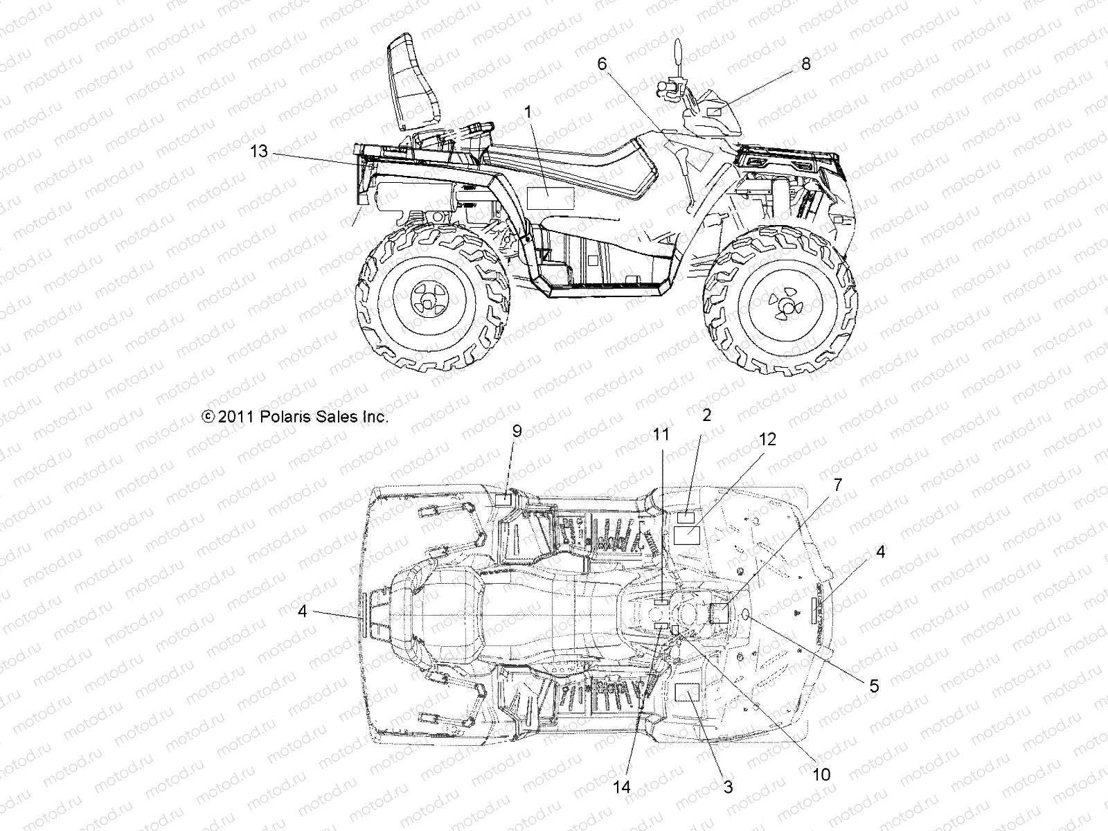 BODY | BODY, DECALS - A11DH50FX (49ATVDECAL11SPTRG500I)