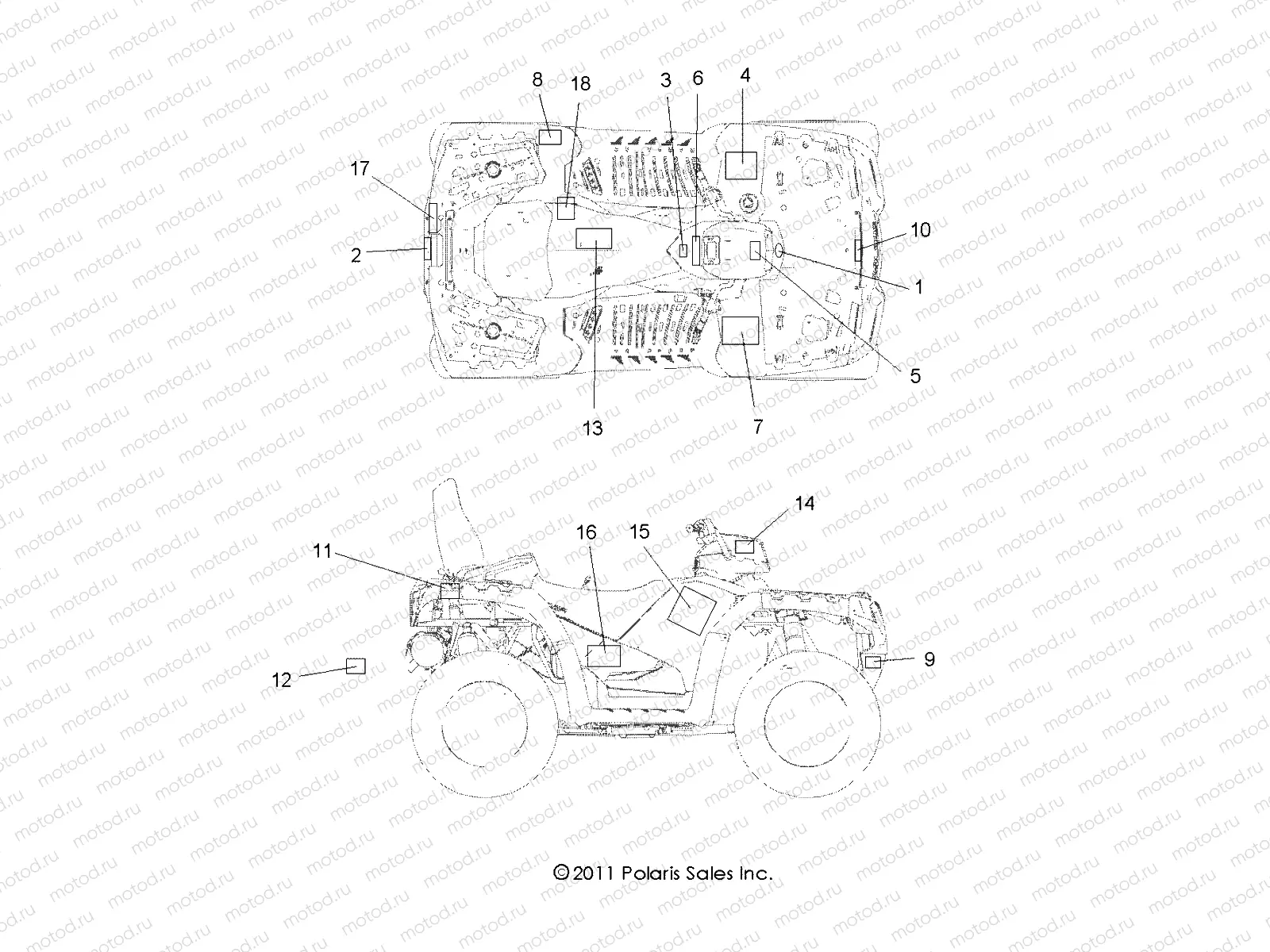 BODY | BODY, DECALS - A12DN5EAF/EAR (49ATVDECAL12SPTRGEPS)