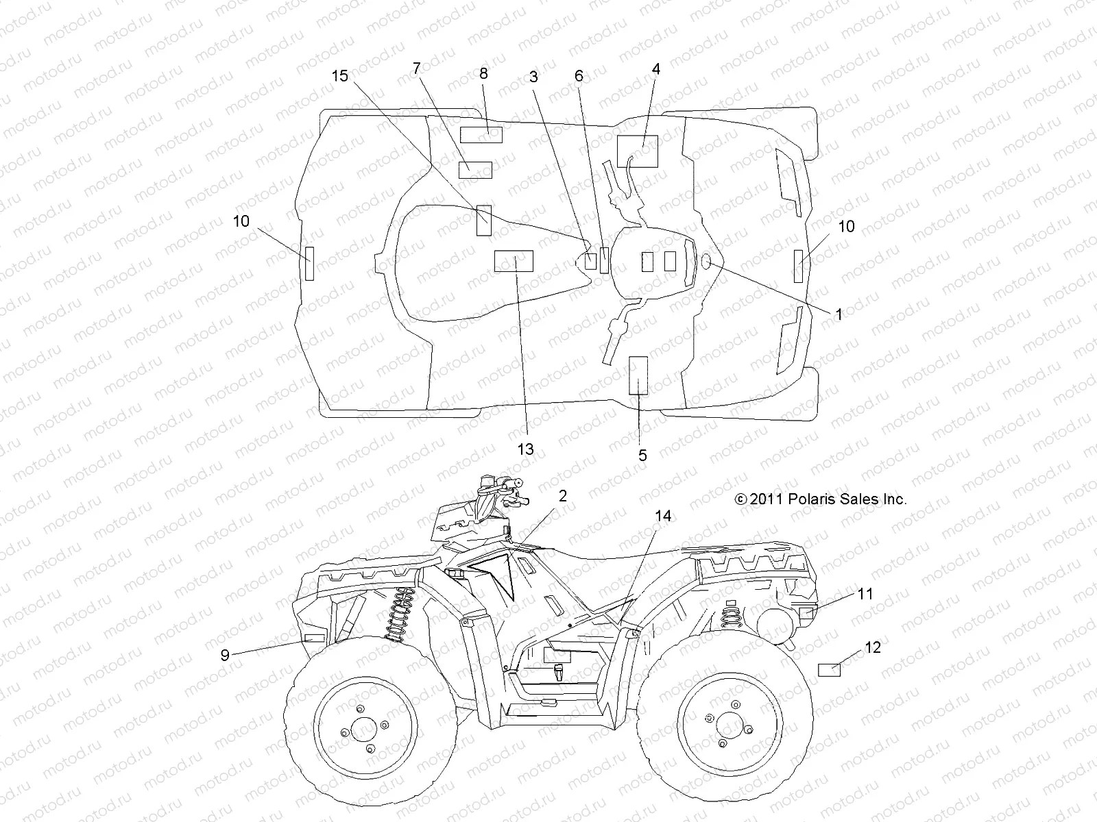BODY | BODY, DECALS - A12ZN55AA/AQ/AZ (49ATVDECAL12SP550)