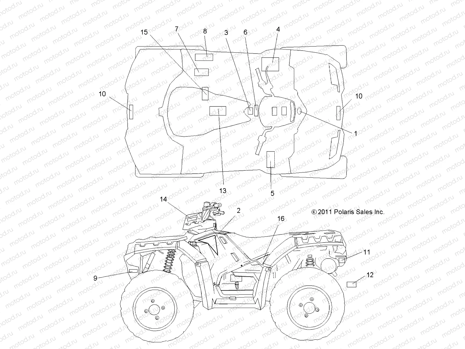 BODY | BODY, DECALS - A12ZN85AA/AQ/AZ (49ATVDECAL12SPXP850)