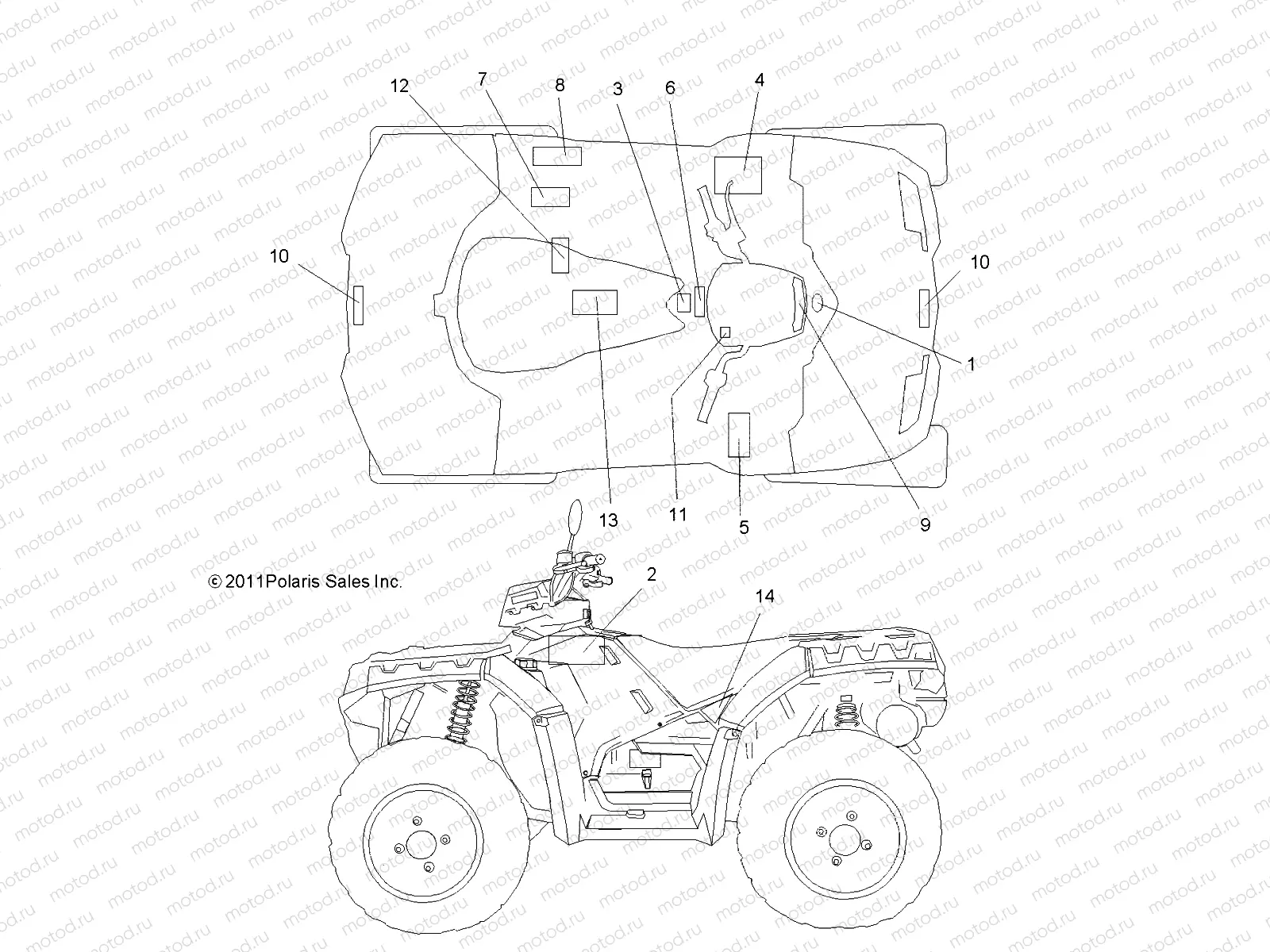 BODY | BODY, DECALS - A12ZN8EFK/EFO (49ATVDECAL12SP850F)