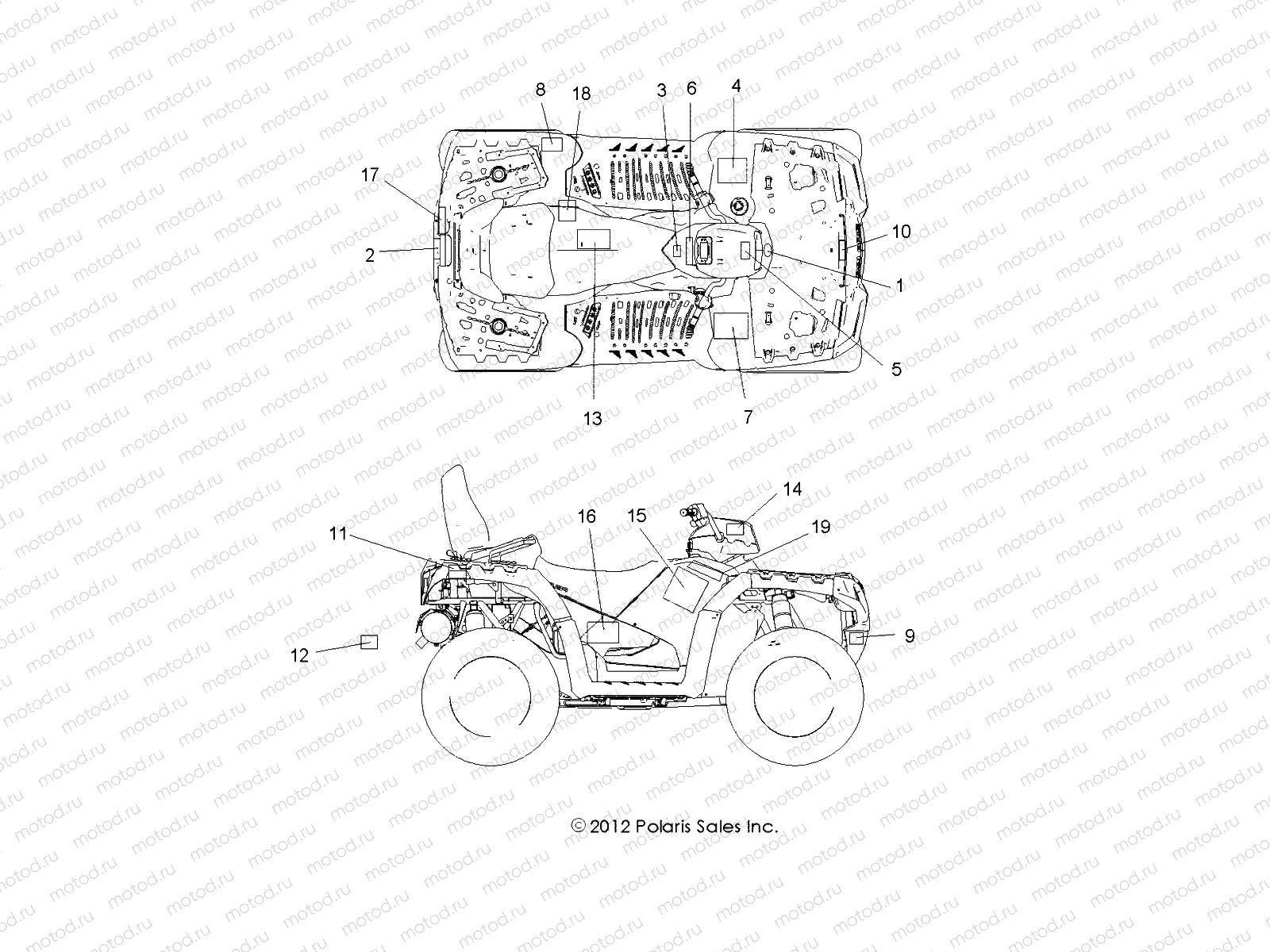BODY | BODY, DECALS - A13DN8EAF/EAL/EAR (49ATVDECAL13SPTRG850)