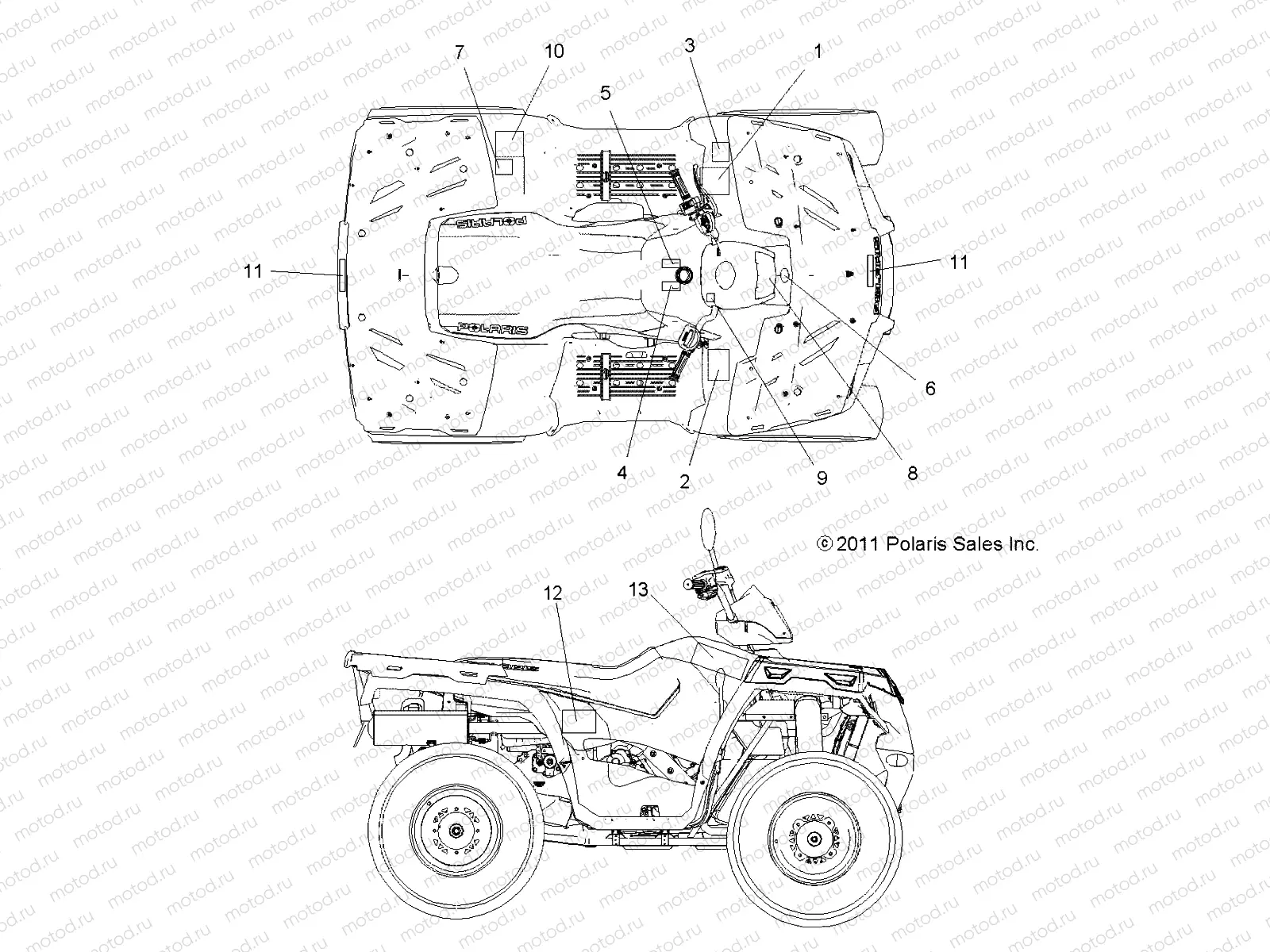 BODY | BODY, DECALS - A13MH50FF/FJ/FU (49ATVDECAL12SP500F)
