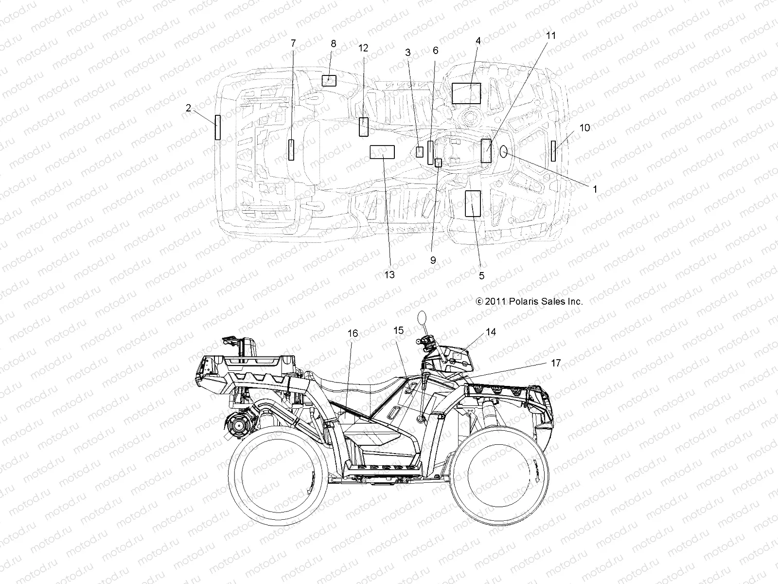 BODY | BODY, DECALS - A13TN55FA (49ATVDECAL13SPX2550I)