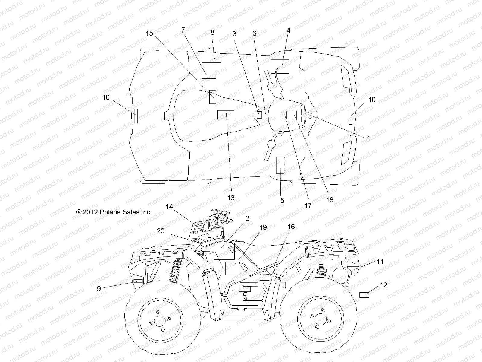 BODY | BODY, DECALS - A13ZN8EAD/K/L/T (49ATVDECAL13SPXP850)
