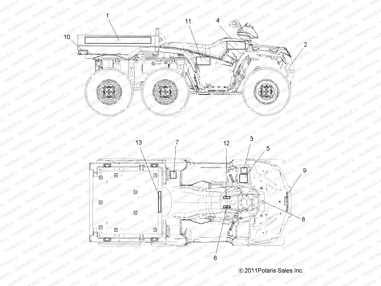 BODY | BODY, DECALS - A14CF76FA (49ATVDECAL12SP8006X6F)