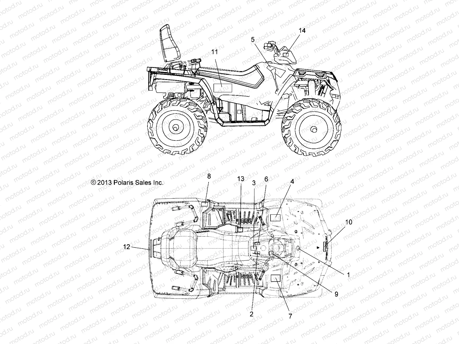 BODY | BODY, DECALS - A14DH57FJ (49ATVDECAL14SPTRG570I)