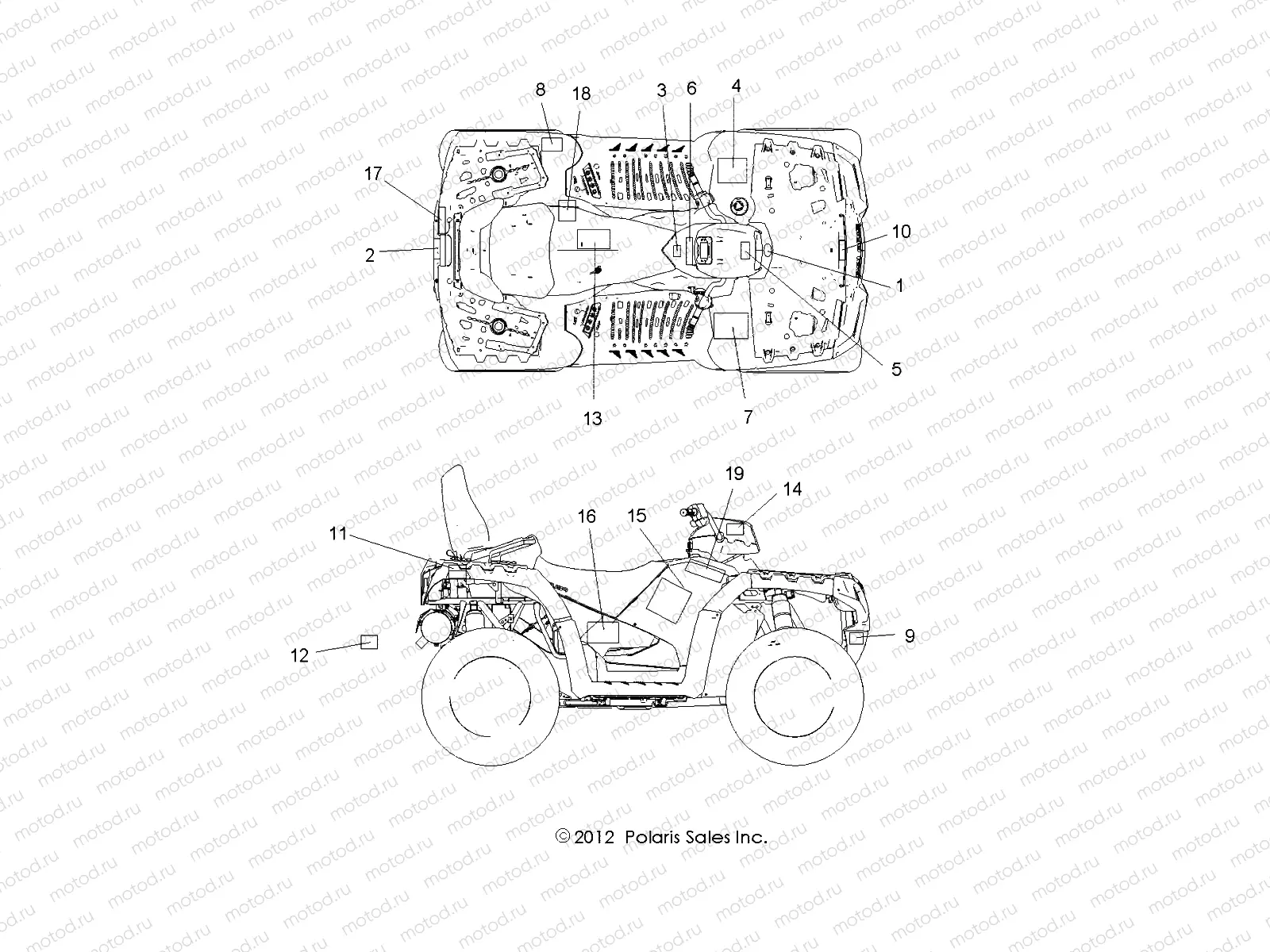 BODY | BODY, DECALS - A14DN5EAH/EAR (49ATVDECAL13SPTRG550EPS)