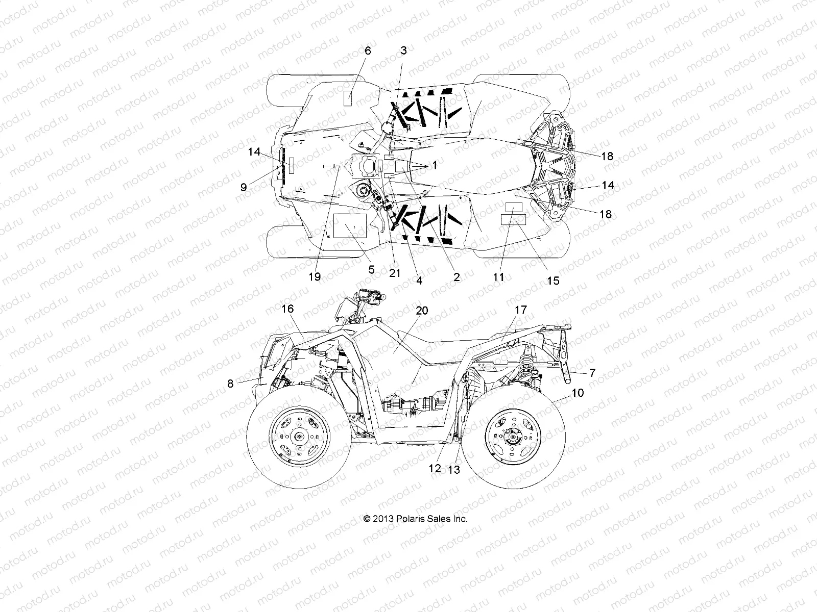 BODY | BODY, DECALS - A14GH85AD/EAI (49ATVDECAL13850SCRAM)