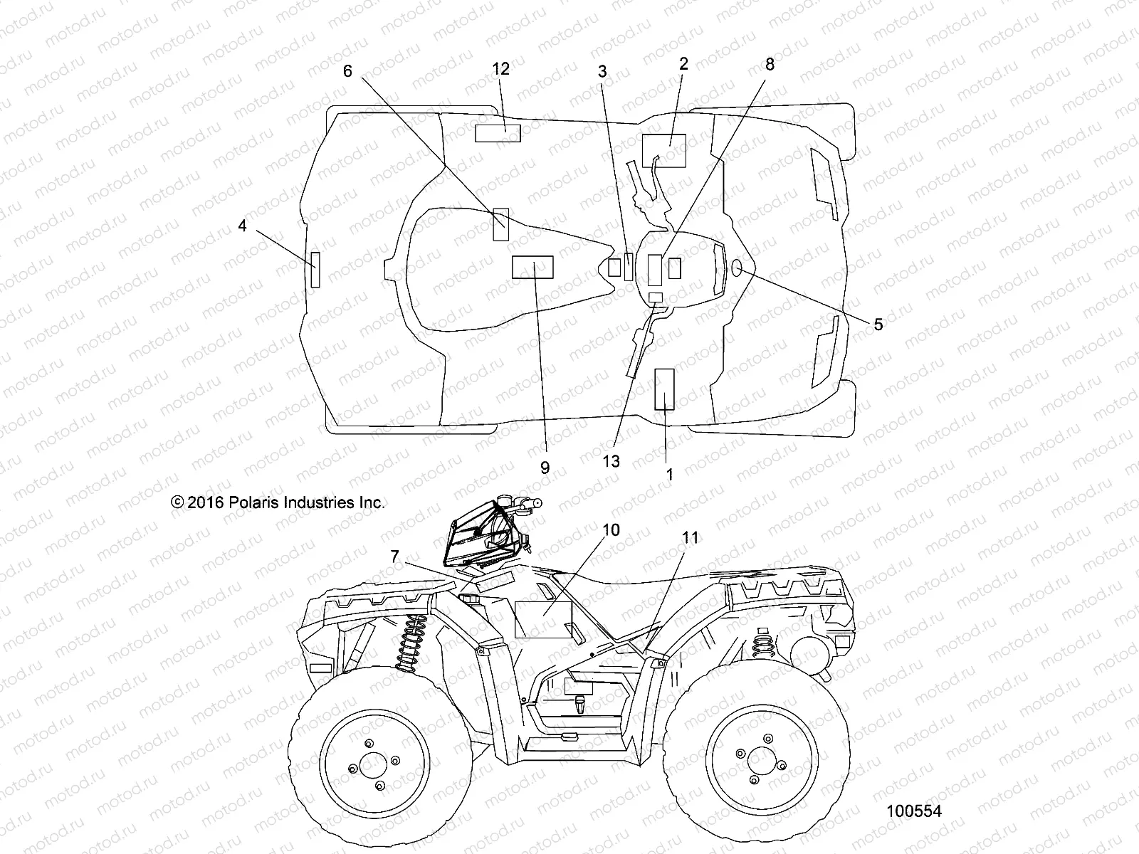 BODY | BODY, DECALS - A16SXS95FK (100554)