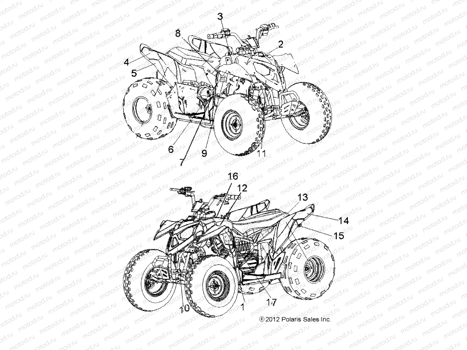 BODY | BODY, DECALS - A16YAK11AD/AF (49ATVDECAL13OUT90)
