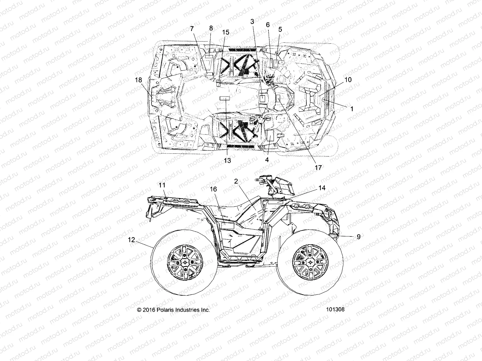 BODY | BODY, DECALS - A18SXD95B9/SXE95BR/BC/BE (101308)