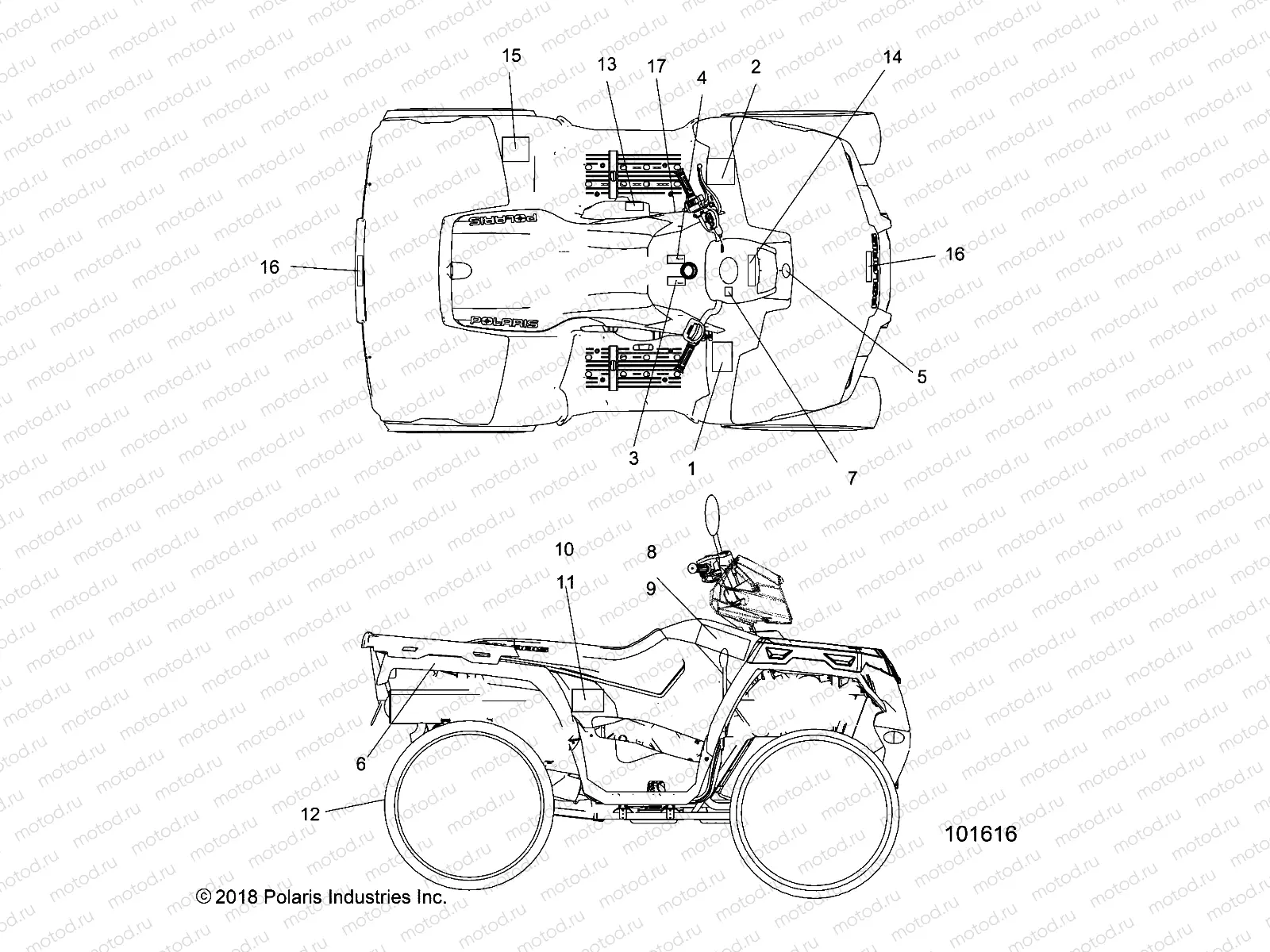 BODY | BODY, DECALS - A19SEA57R1/SEE57R1/7 (101616)
