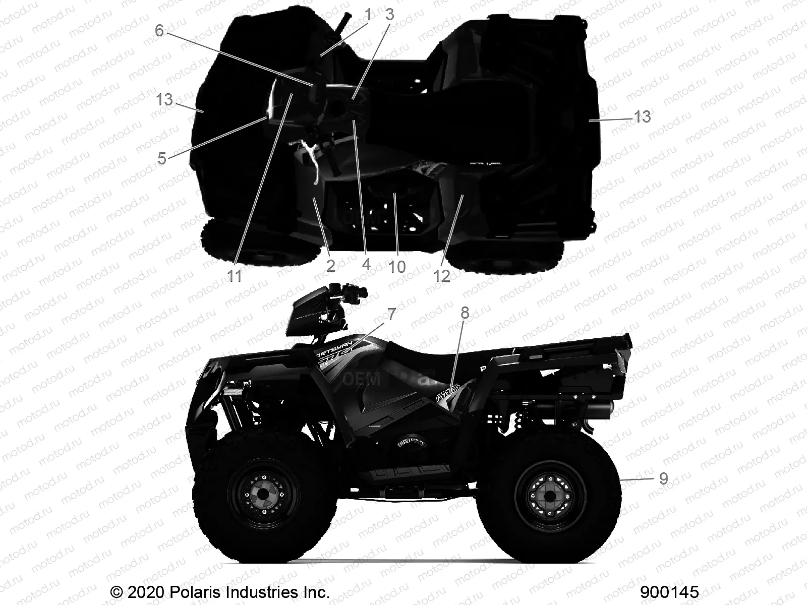 BODY | BODY, DECALS - A20SEA57F1/E57F1 (900145-01)