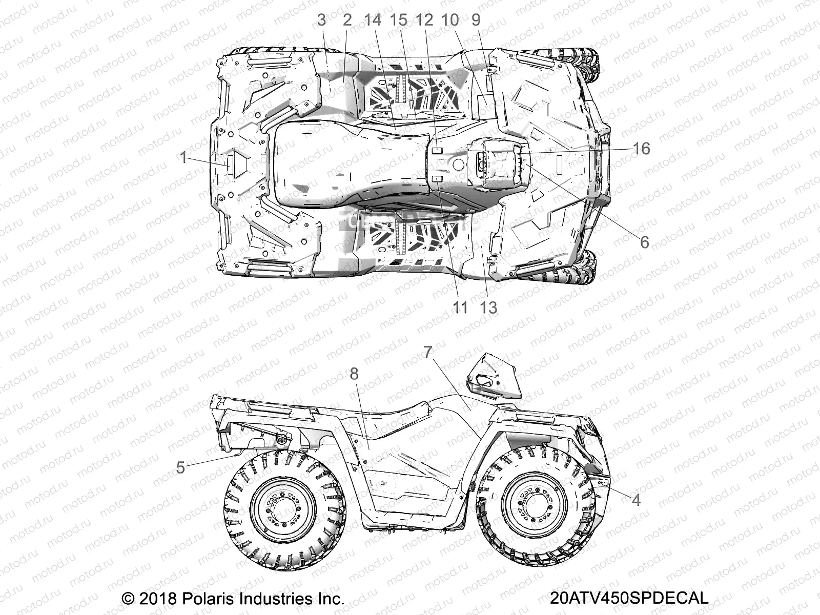 BODY | BODY, DECALS - A20SHE57AN/AF (20ATV450SPDECAL)