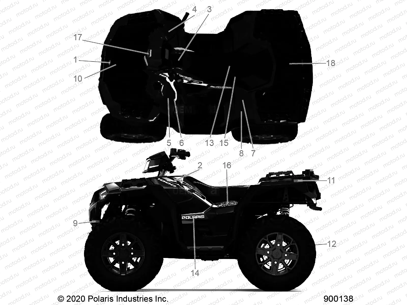 BODY | BODY, DECALS - A20SXZ95AG/CAG (900138-01)