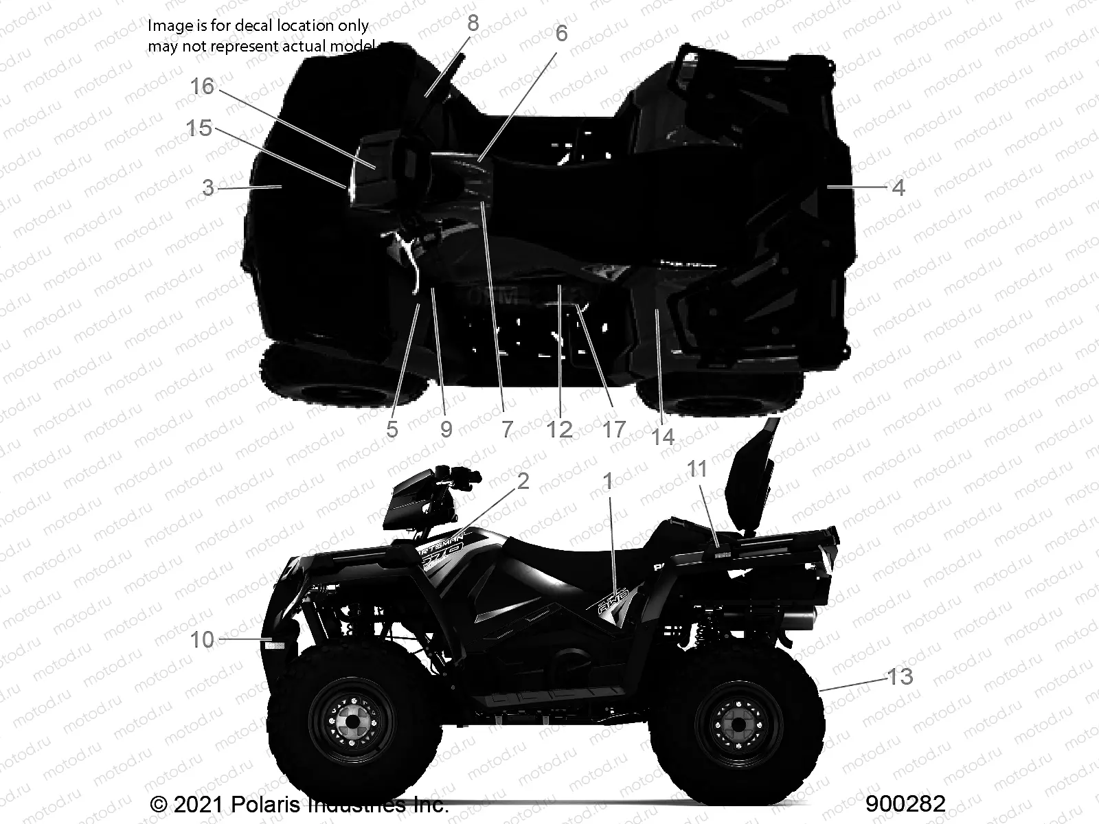 BODY | BODY, DECALS - A22SDE57A4/B4 (900282-01)
