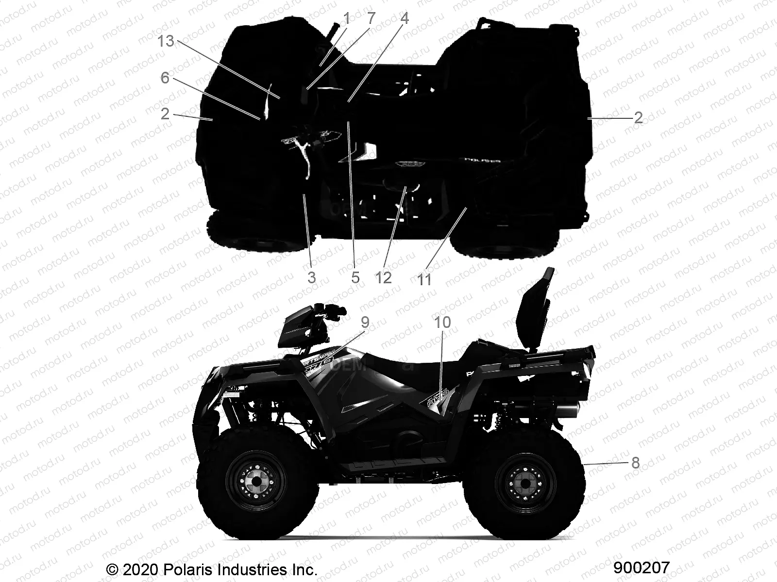 BODY | BODY, DECALS - A22SDE57K4 (900207-01)