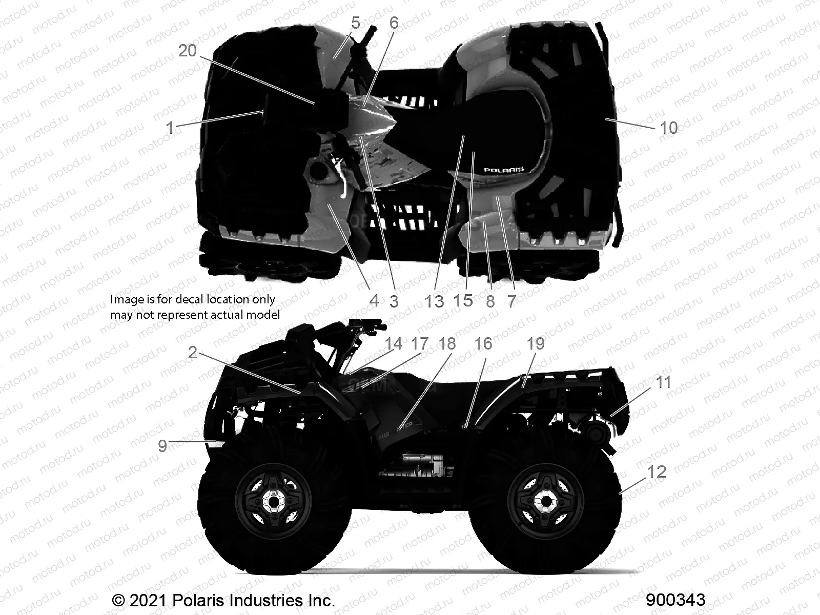 BODY | BODY, DECALS - A22SXM95AG (900343-01)
