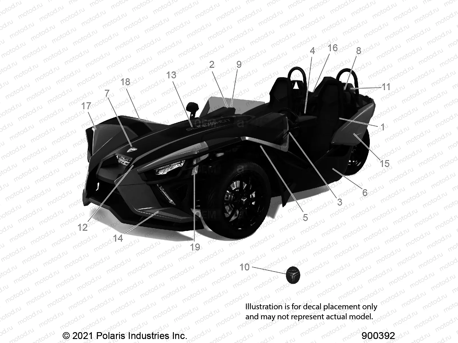 BODY | BODY, DECALS AND BADGES(SL/SLR) - T22AAFGB/HB/PGD/HD/RGB/HB ALL OPTIONS  (900392)