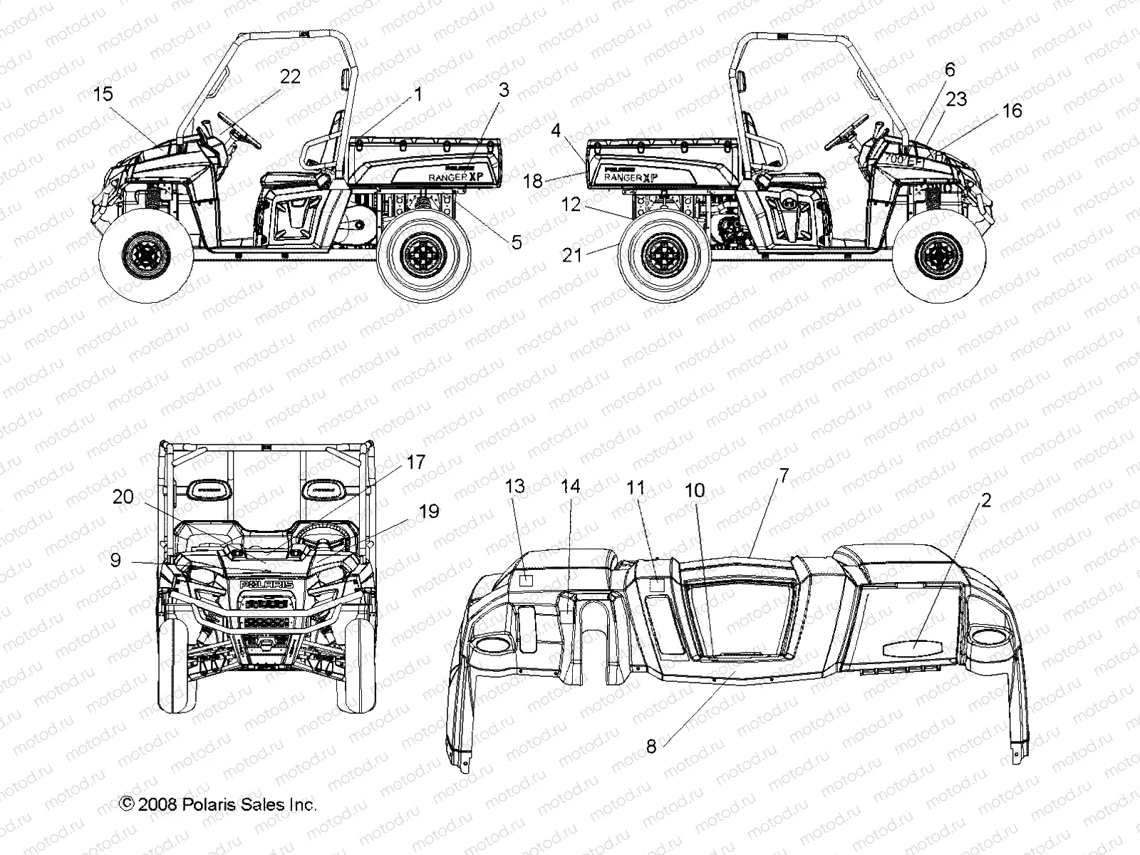 BODY | BODY, DECALS - R09HH68/HY68 ALL OPTIONS (49RGRDECAL097004X4)