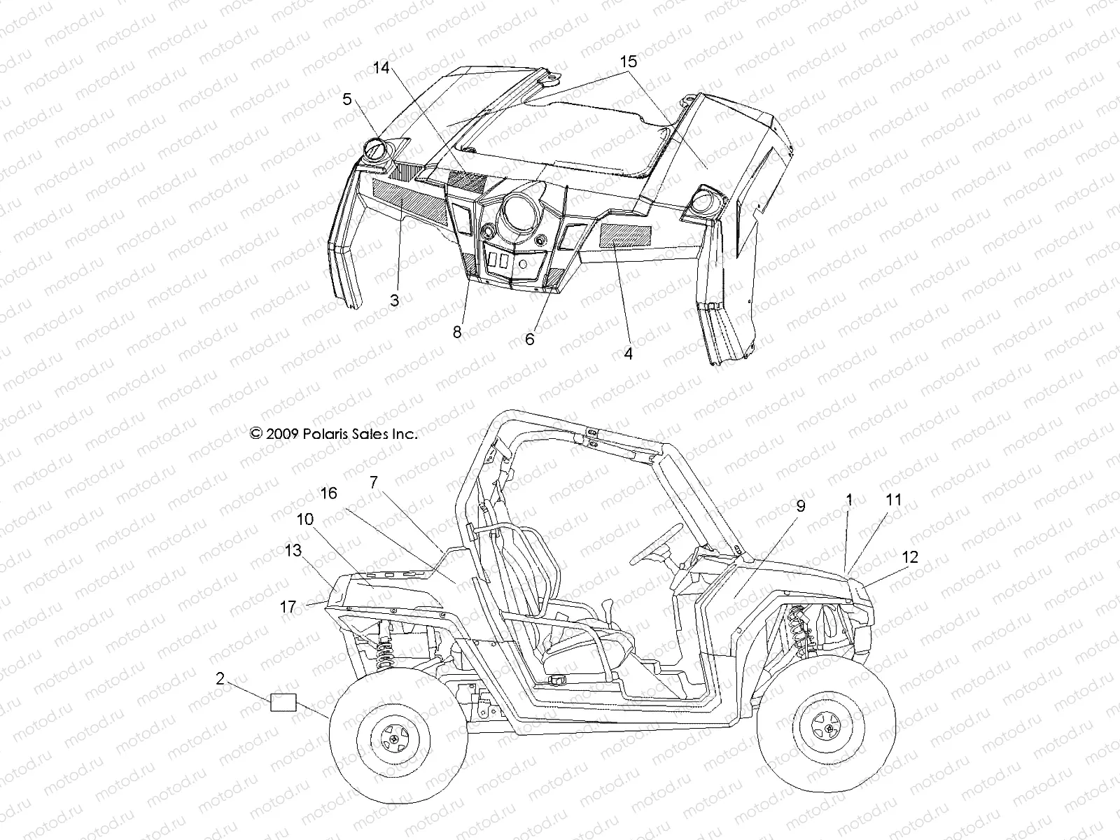 BODY | BODY, DECALS - R10VH76 ALL OPTIONS/VY76AZ (49RGRDECAL10RZR)