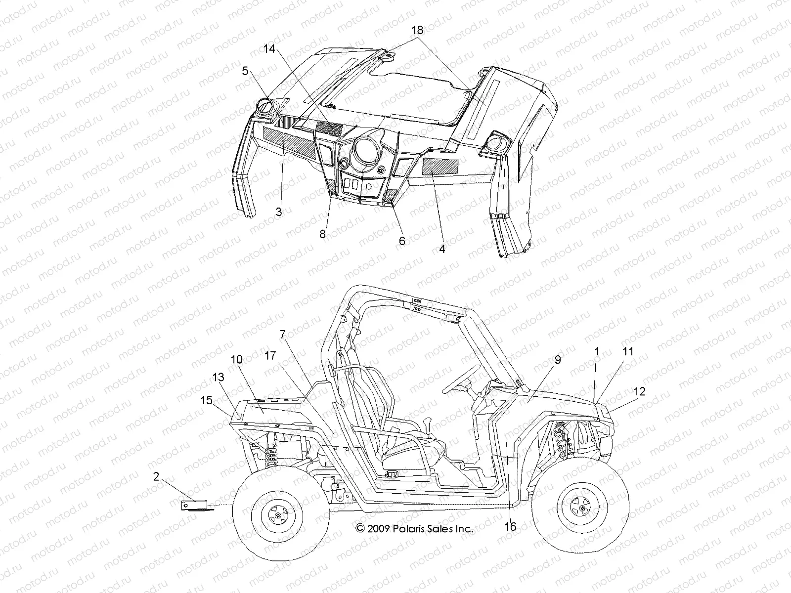 BODY | BODY, DECALS - R10VH76AB/AO/AQ/AW (49RGRDECAL10RZRS)