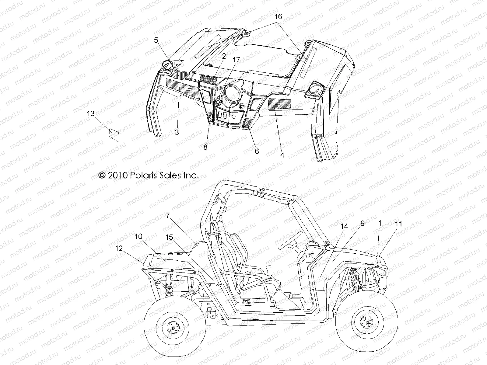 BODY | BODY, DECALS - R10VH76FX (49RGRDECAL10RZRI)