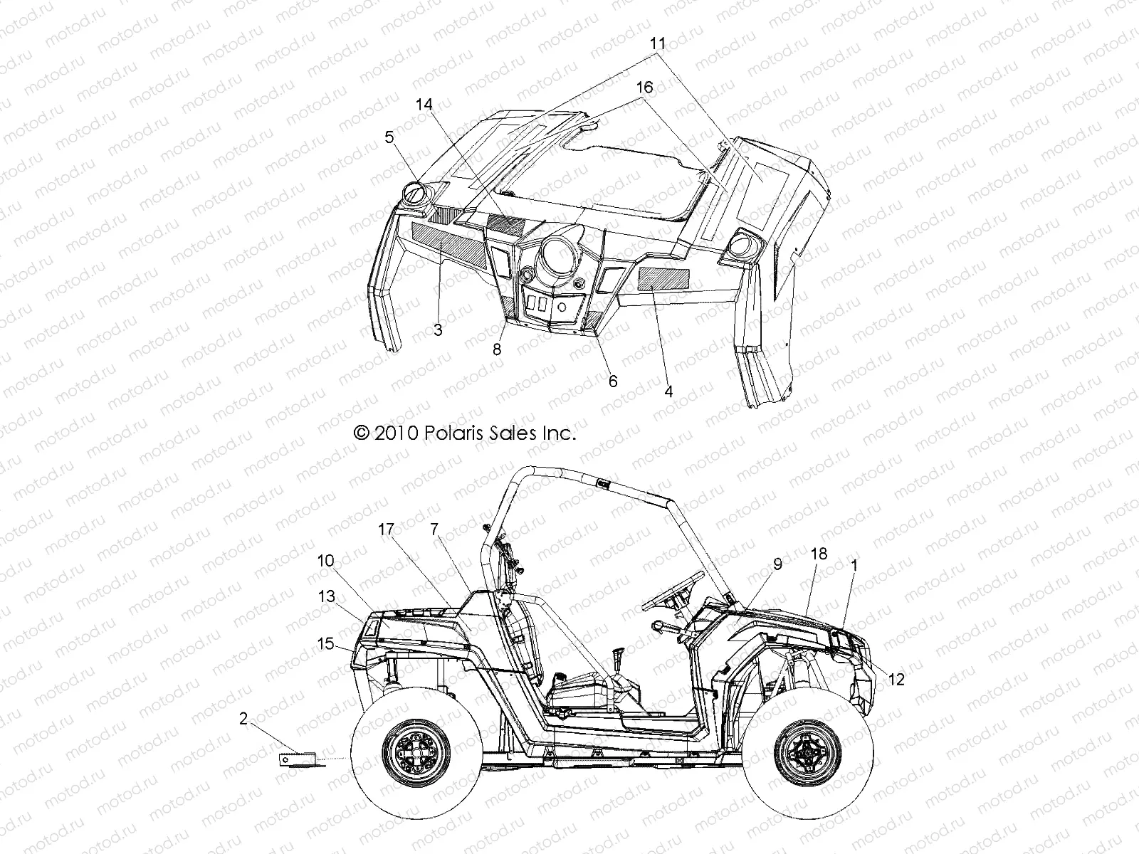 BODY | BODY, DECALS - R11VE76AC/AD/AT/AW/AZ (49RGRDECAL11RZRSI)