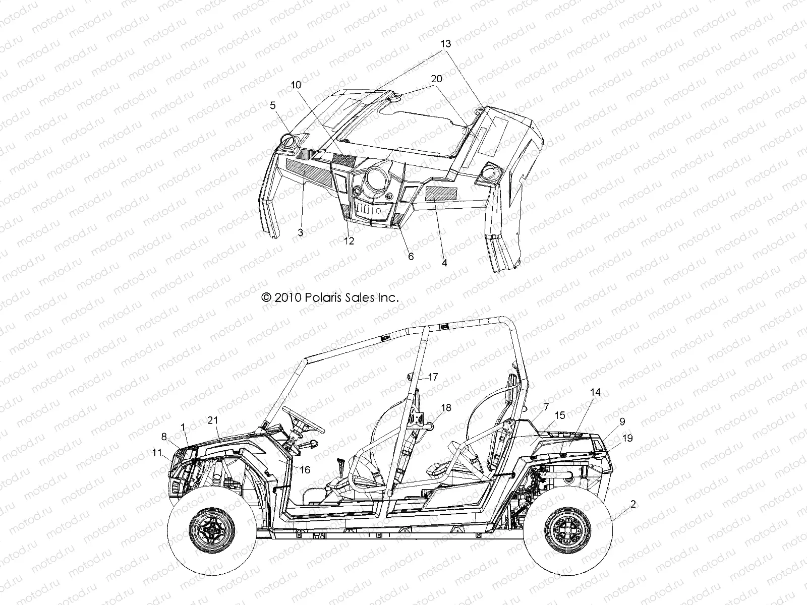 BODY | BODY, DECALS - R11XH76AW/AZ/XY76AA (49RGRDECAL11RZR4)