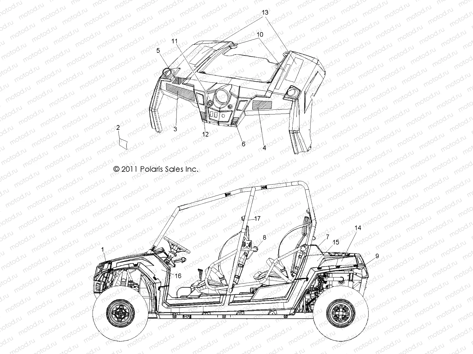 BODY | BODY, DECALS - R11XY76FX (49RGRDECAL11RZR4I)