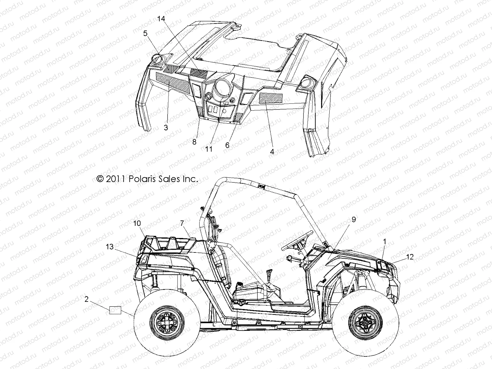 BODY | BODY, DECALS - R12VH57AD (49RGRDECAL12RZR600)