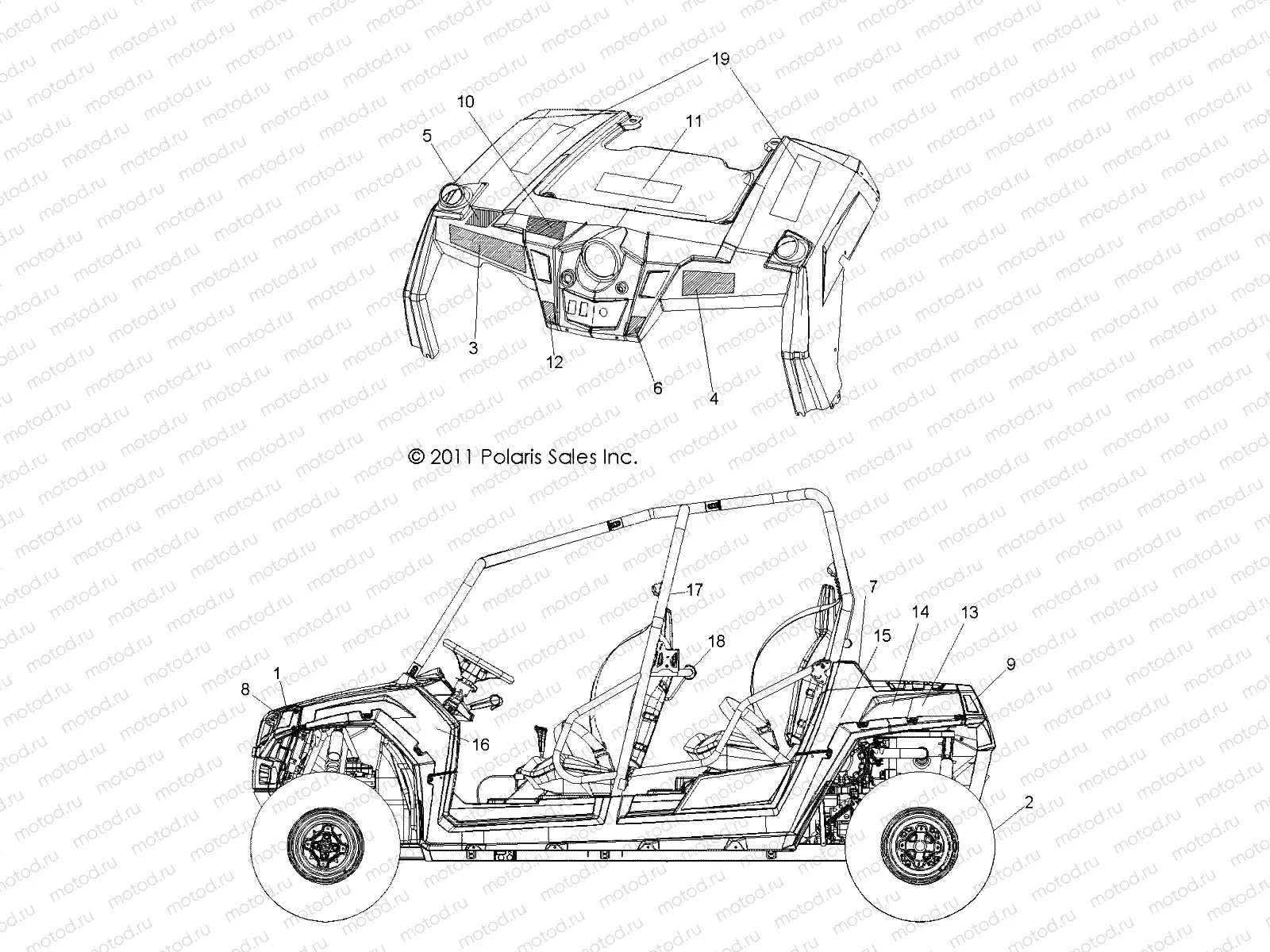 BODY | BODY, DECALS - R12XE76AD/7EAB/EAO (49RGRDECAL12RZR4)